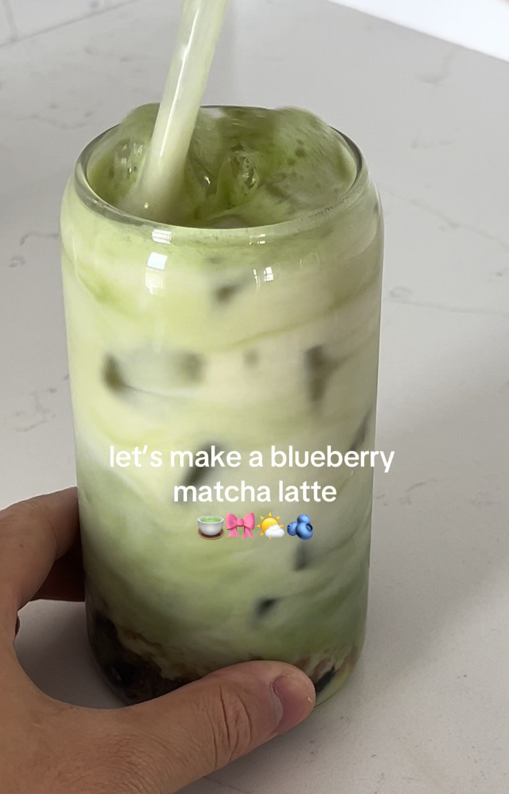 Blueberry Matcha Latte Recipe with video